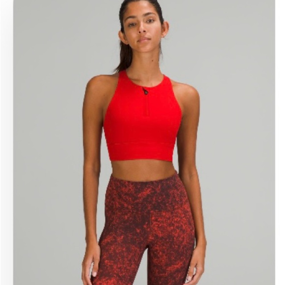lulu high neck / long lined top
